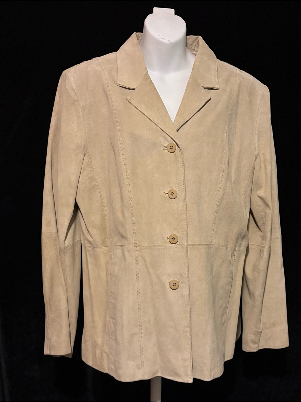 Liz Claiborne Beige Suede Button-Front Blazer XL